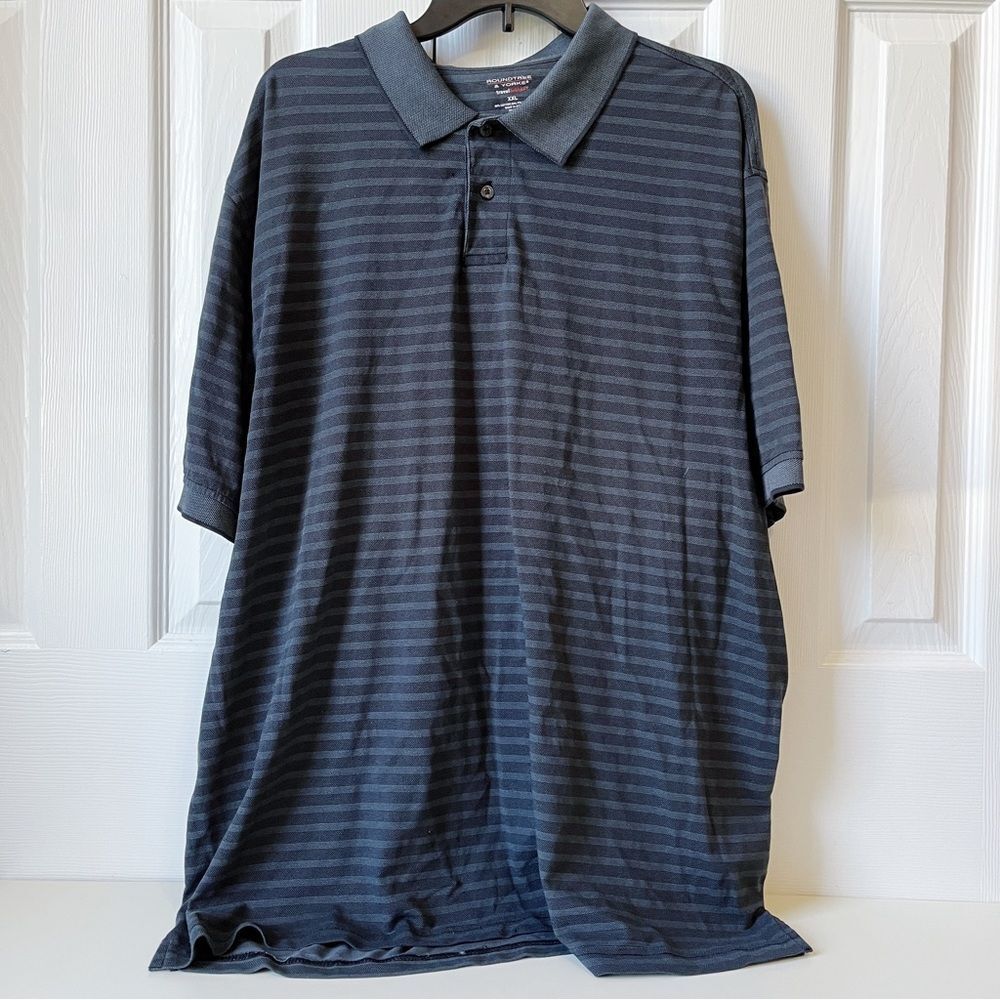 Roundtree & Yorke TravelSMART Black & Gray Textured Polo Shirt | Men's Size XXL